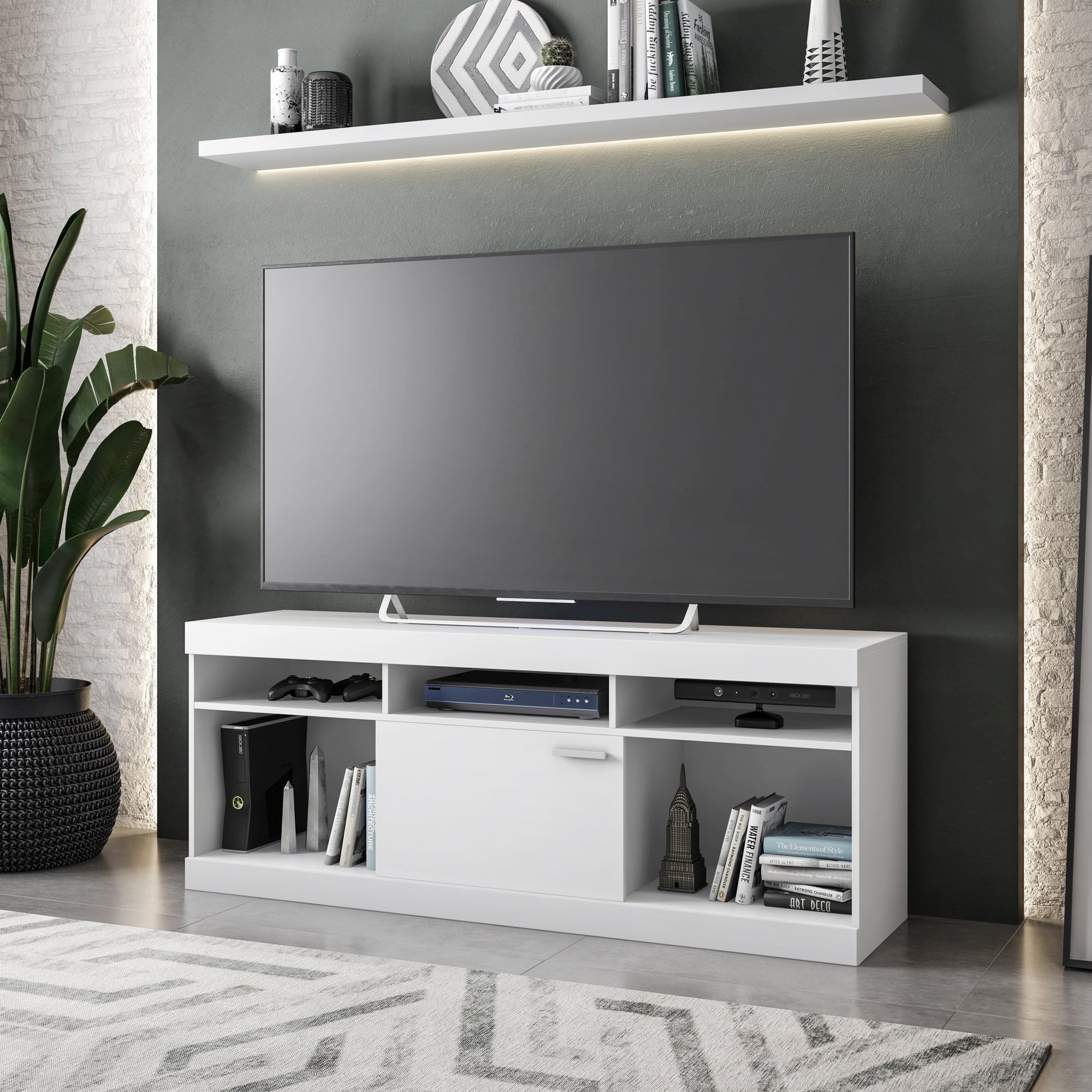 Techni Mobili Entertainment Stand for TVs Up to 61", White RTA-910TV-WHT