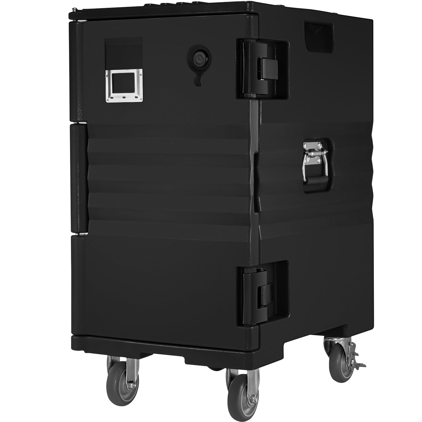 VEVOR  Insulated Food Pan Carrier Front Load Catering Box w/ Wheels 109 Qt Black