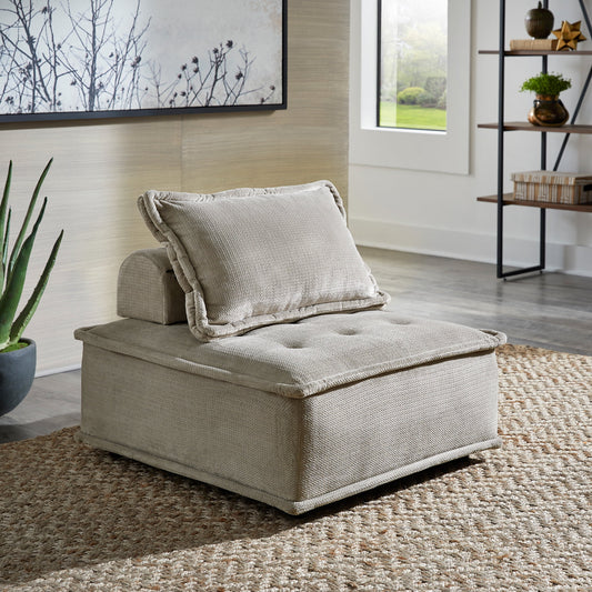 Weston Home Skagway Velvet Tufted Modular Accent Chair with Pillow Back, Grey