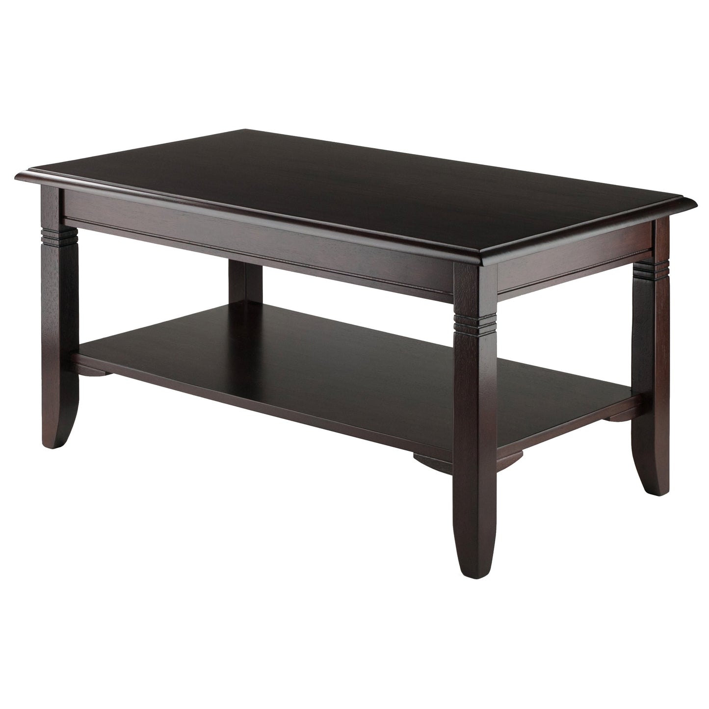 Winsome Nolan Coffee Table with Shelf, Cappuccino Finish