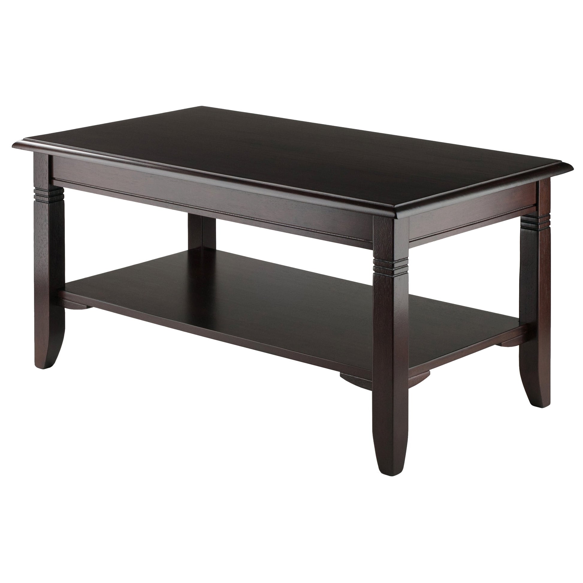 Winsome Nolan Coffee Table with Shelf, Cappuccino Finish