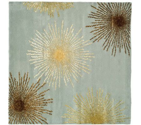 Soho 6' Square Abstract Handtufted Wool/ViscoseBlend Rug