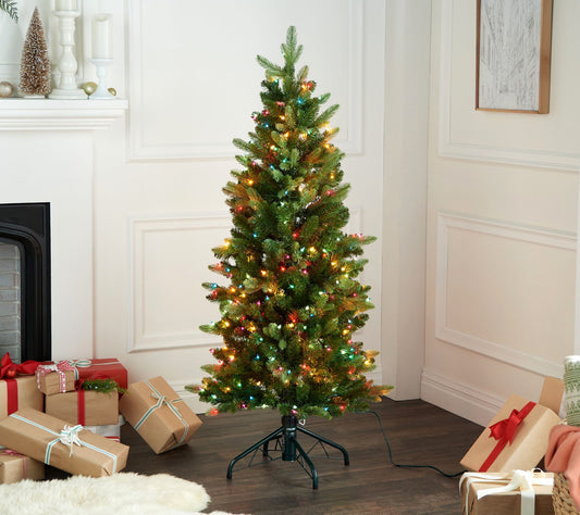 Bethlehem Lights 5' Green Overlit Slim Spruce Tree