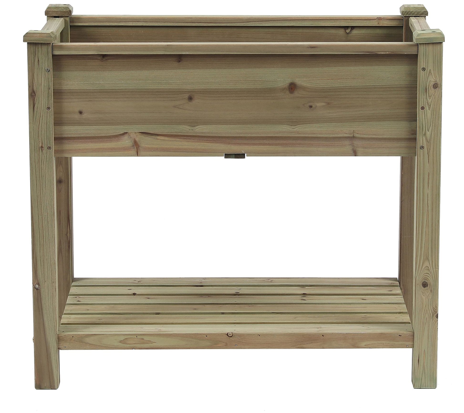 Luxen Home 34" Wood Rectangular Raised Garden P lanter