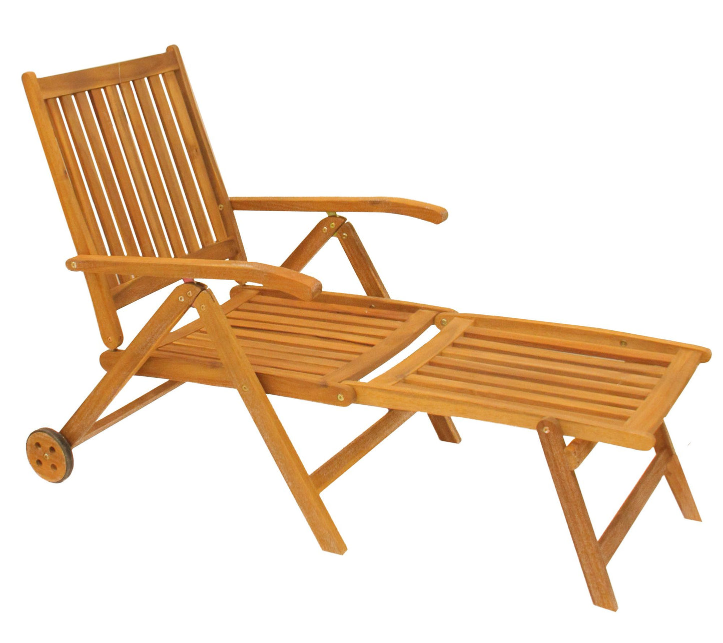 Northlight 55" Brown Acacia Wood Chaise Loungehair