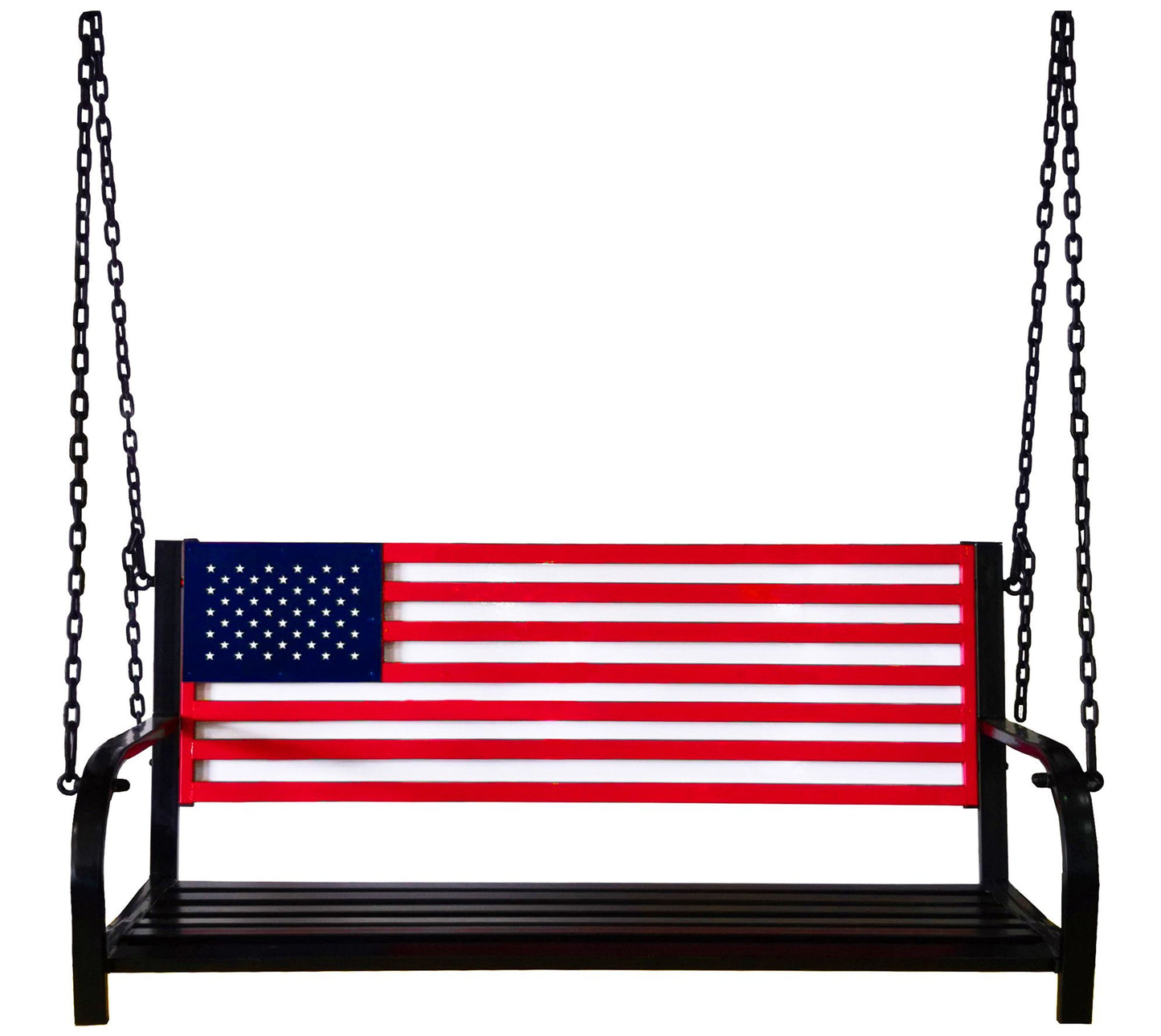 Backyard Expressions Red, White, Blue, Flag Porch Swing