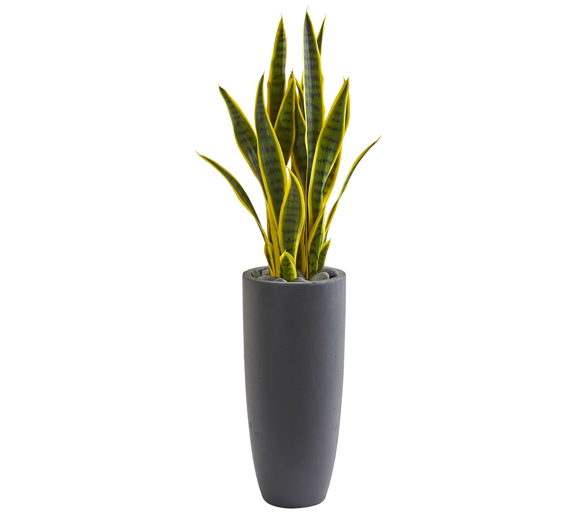 3' Sansevieria Artificial Plant in Gray BulletPlanter