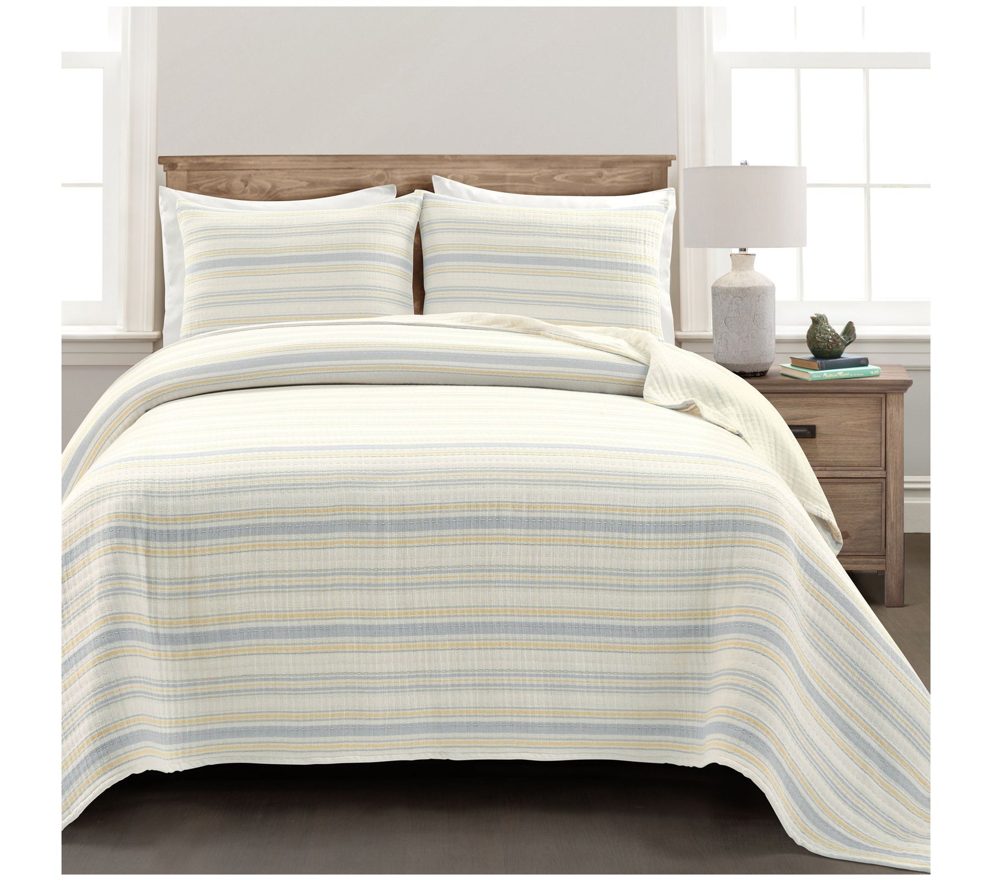 Solange Stripe Pick Stitch Kantha Yarn Dyed Cotton Woven KG Qt