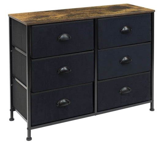 Sorbus 6 Drawers Storage Cube Dresser - Barn Wo od