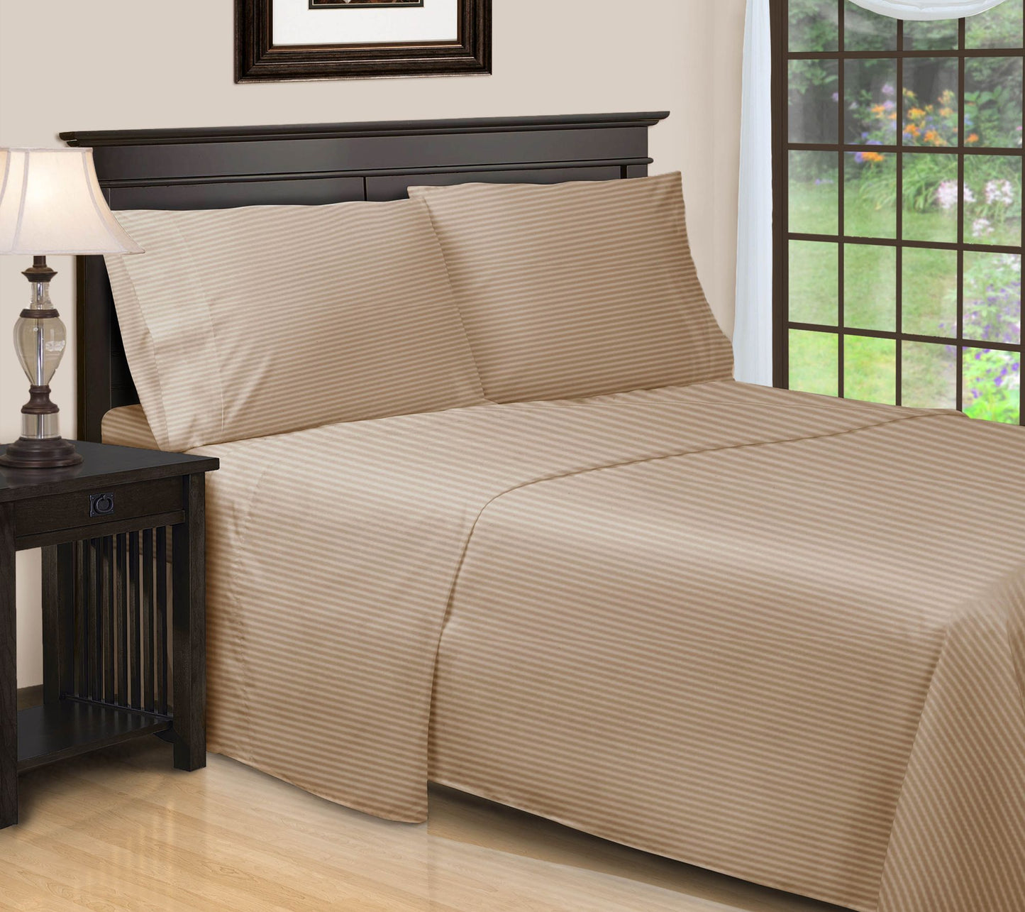 Superior 650TC Egyptian Cotton Striped Sheet, King