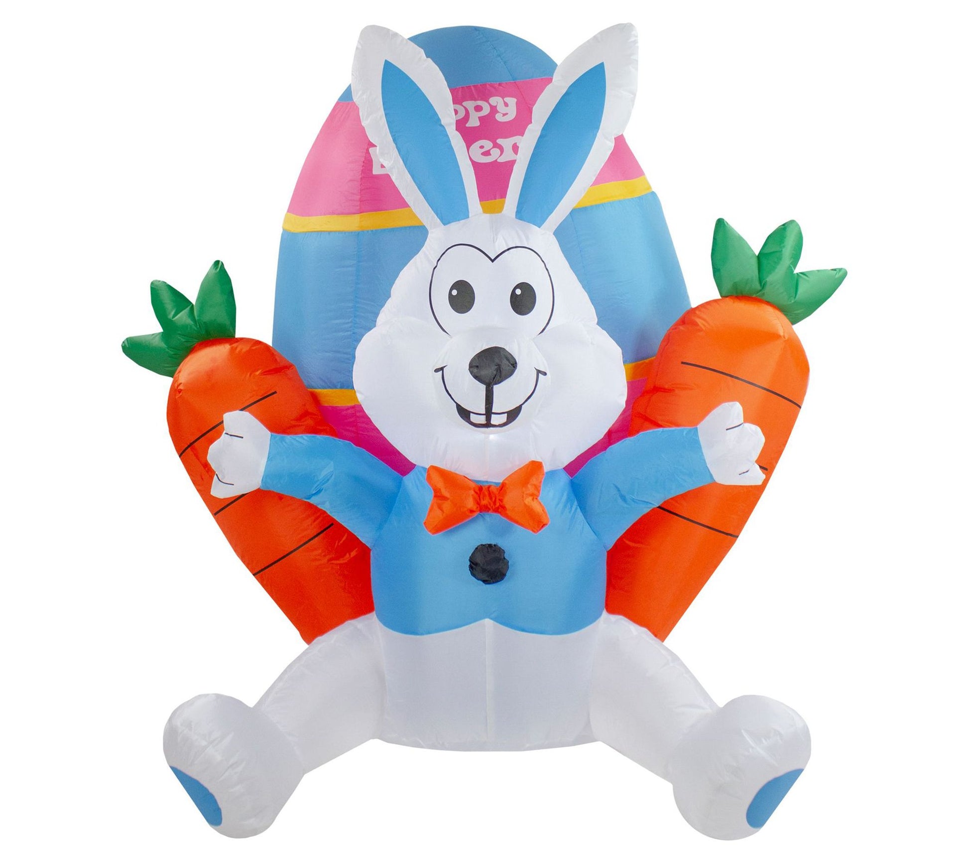 4' Outdoor Inflatable Lighted Easter Bunny with Carrots