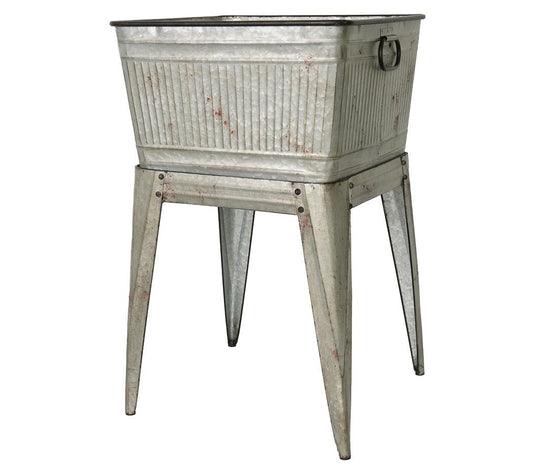 Barbara King 20" Galvanized Raised Tub Planter