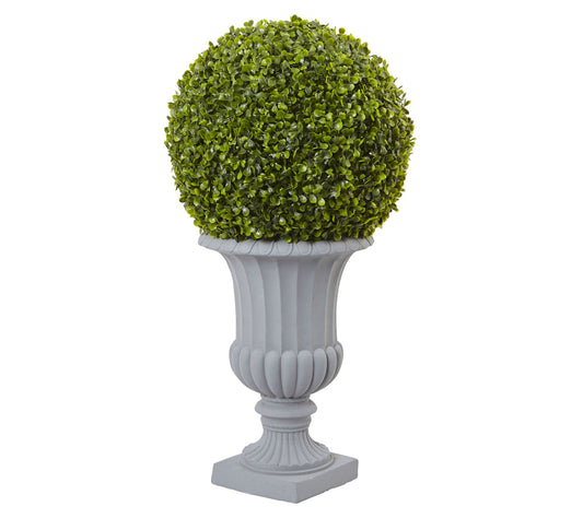 Nearly Natural 2.5' Boxwood Topiary Tree w/Urn I/O