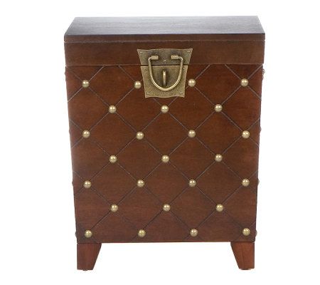 Bexar Espresso Nailhead End Table Trunk
