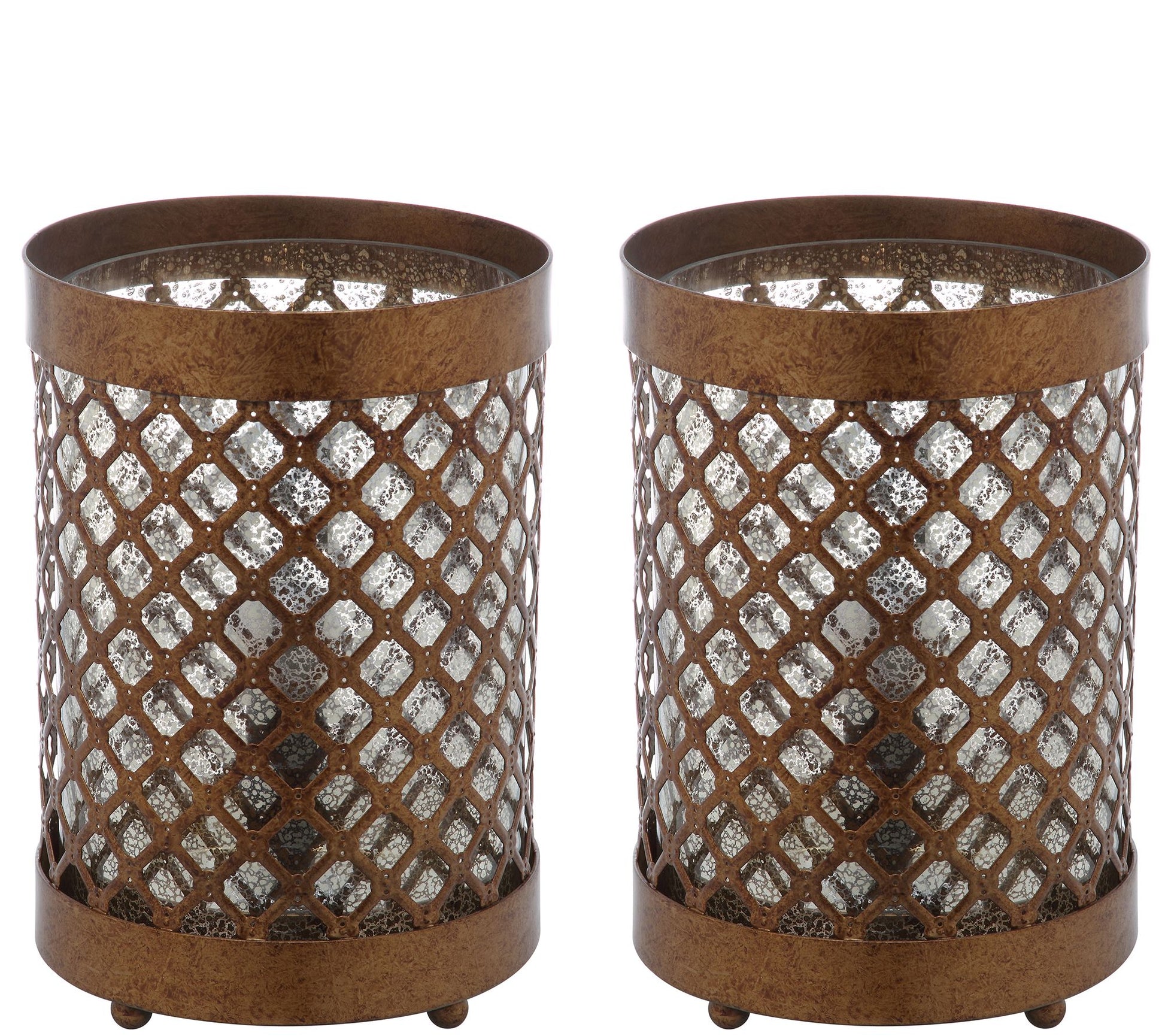 Borden Set of (2) 11-1/2" Hurricane Lamps by Valerie