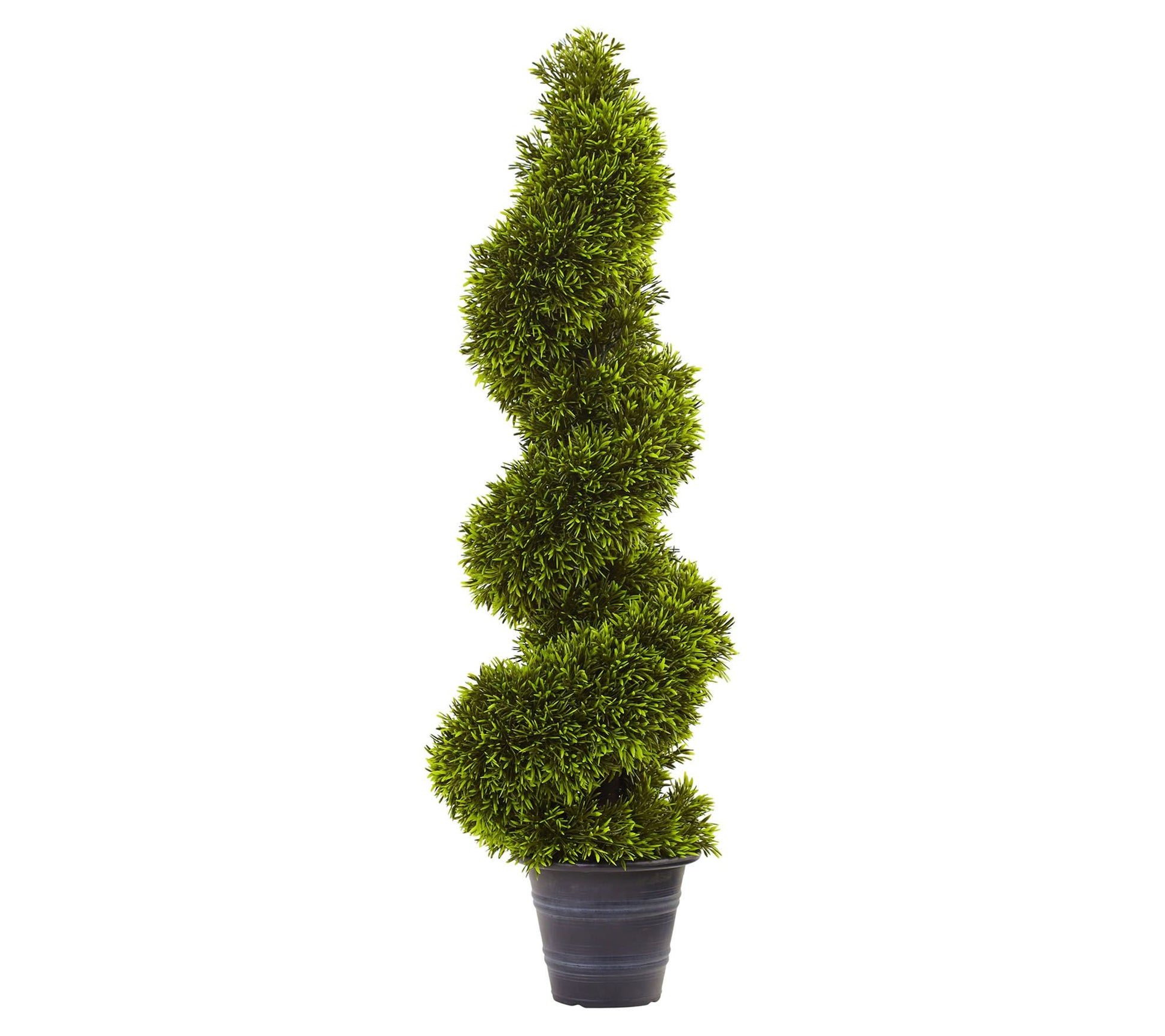 3' Grass Spiral Topiary w/Deco Planter by Nearly Natural