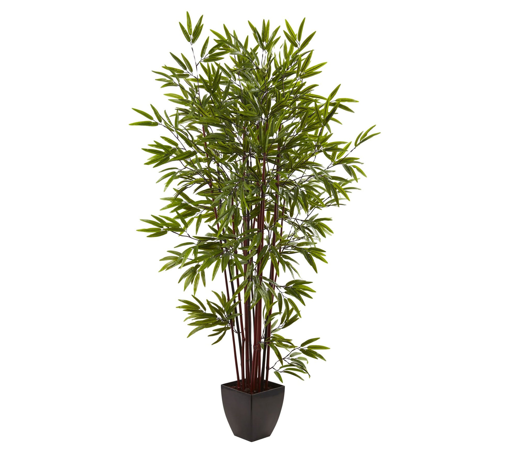 6' Bamboo Silk Tree with Planter by Nearly Natural
