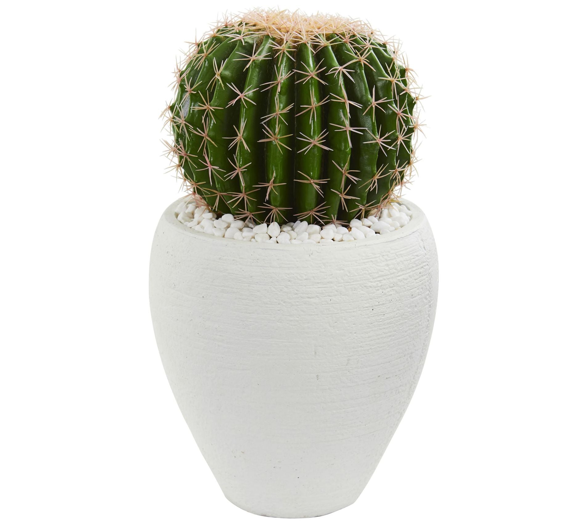 Cactus Artificial Plant in White Planter by Nearly Natural