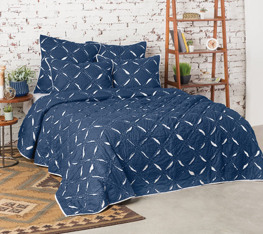 Carol & Frank Parker Indigo Queen Quilt