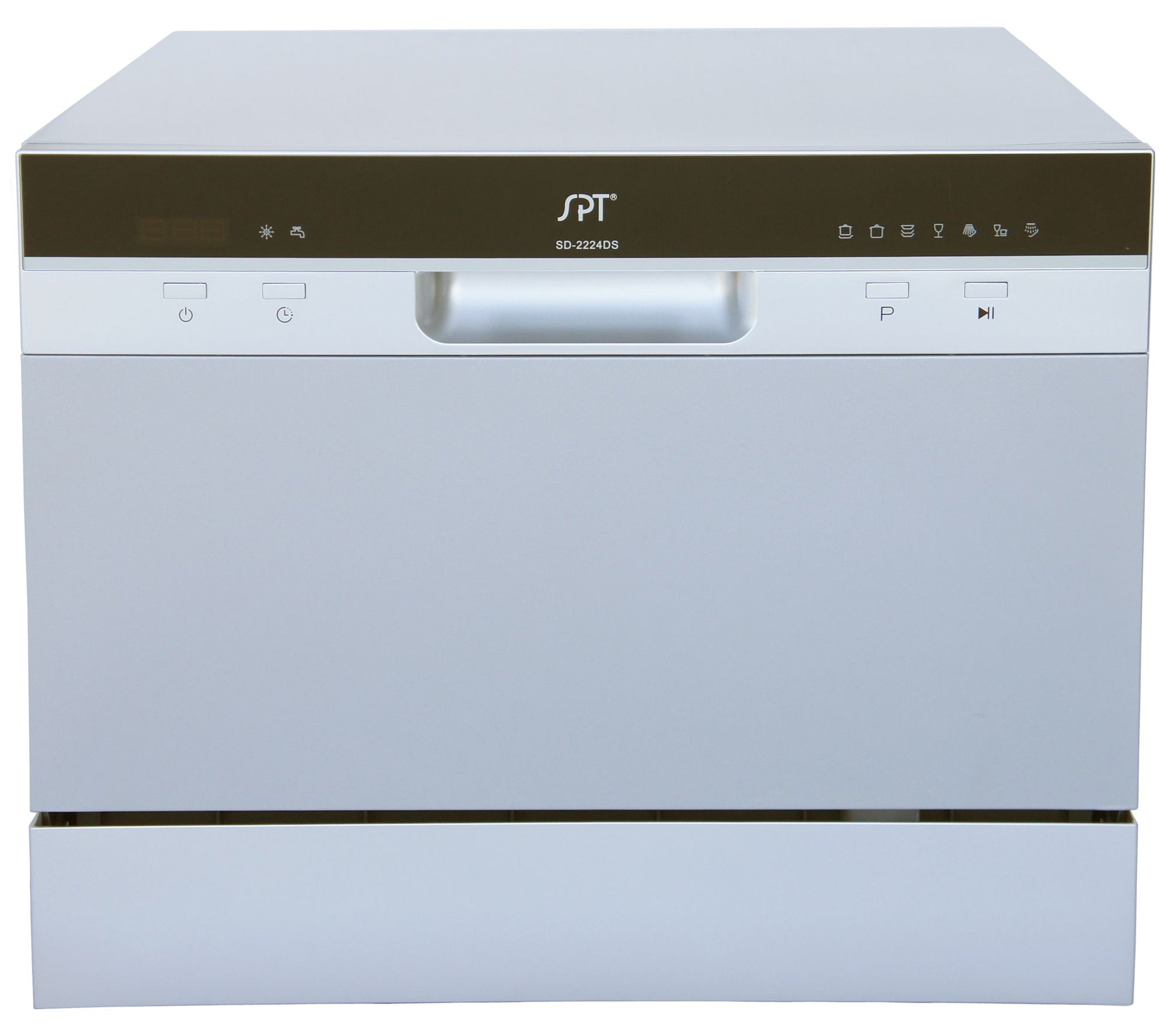 SPT Countertop Dishwasher with Delay Start in Silver