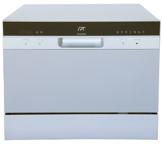 SPT Countertop Dishwasher with Delay Start in Silver