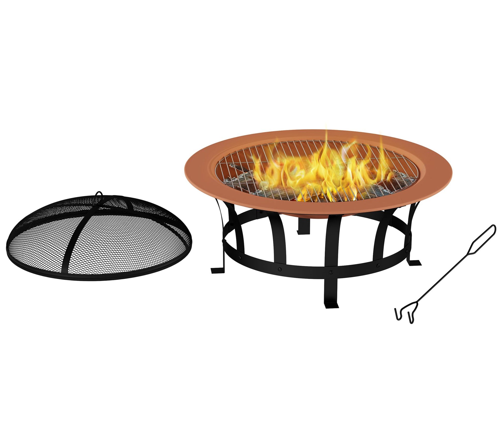 Pure Garden 30" Outdoor Deep Fire Pit