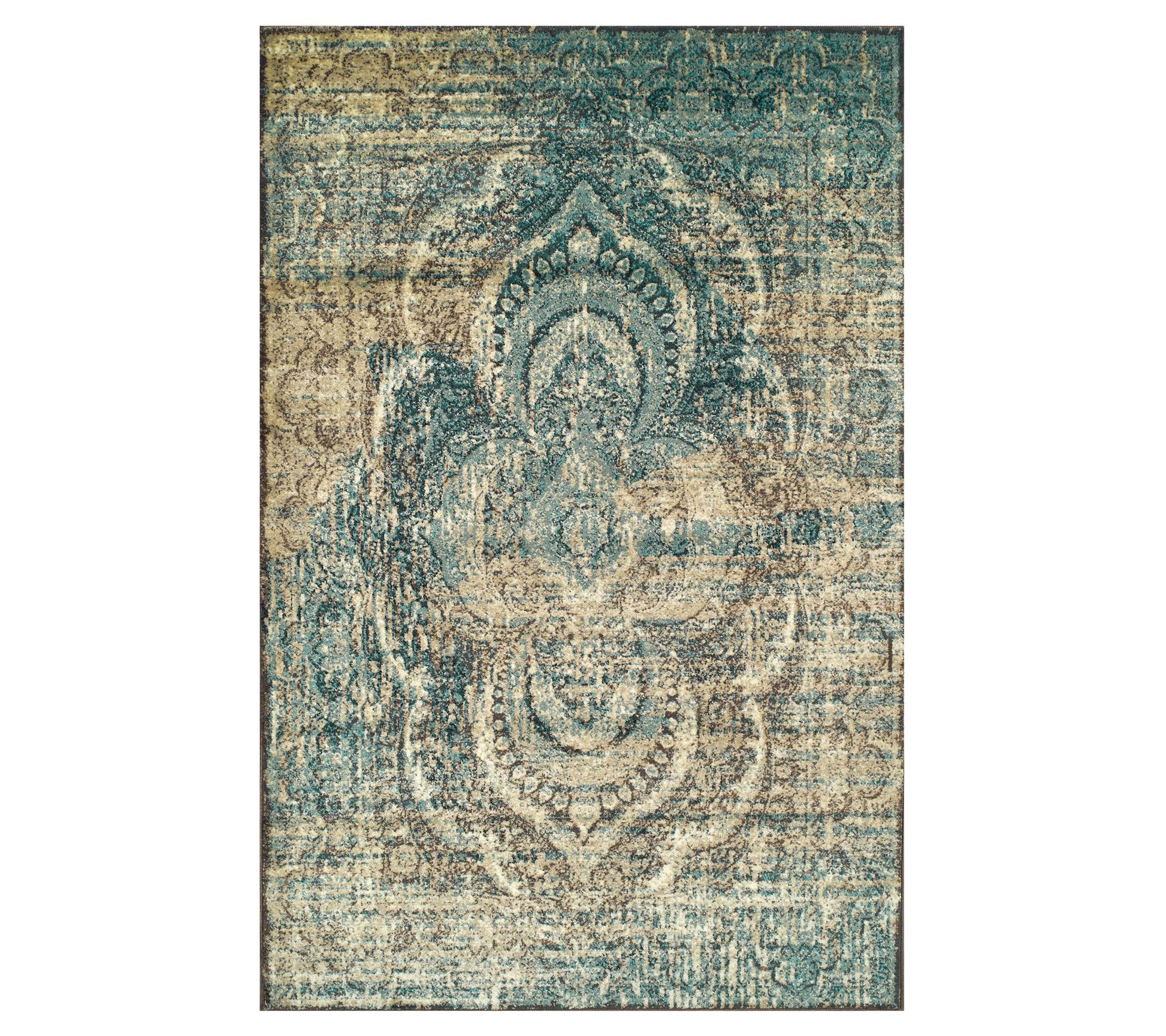 Superior Contemporary Distressed Medallion 8x10 Area Rug
