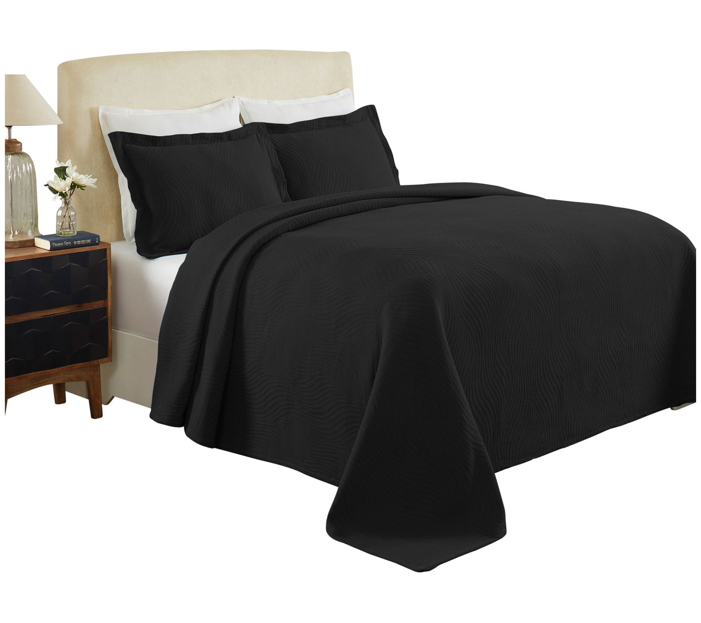 Superior Cotton 3-Piece Jacquard Matelasse KingBedspread Set
