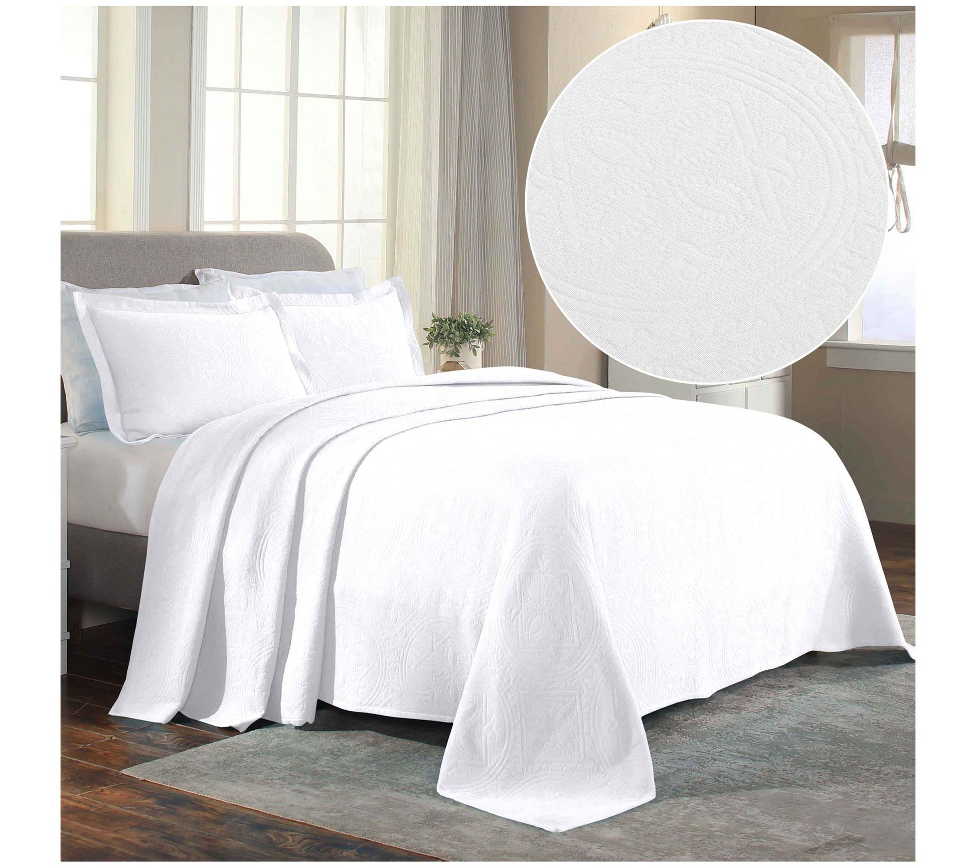 Superior Cotton 3-Piece Jacquard Full/Queen Bedpread Set