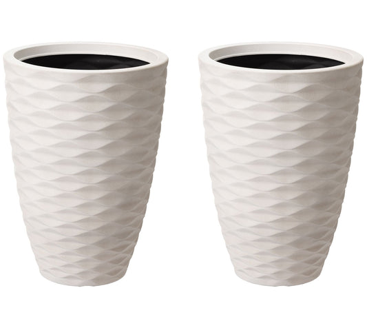Glitzhome Tall Honeycomb Indoor Outdoor Planters Set of 2
