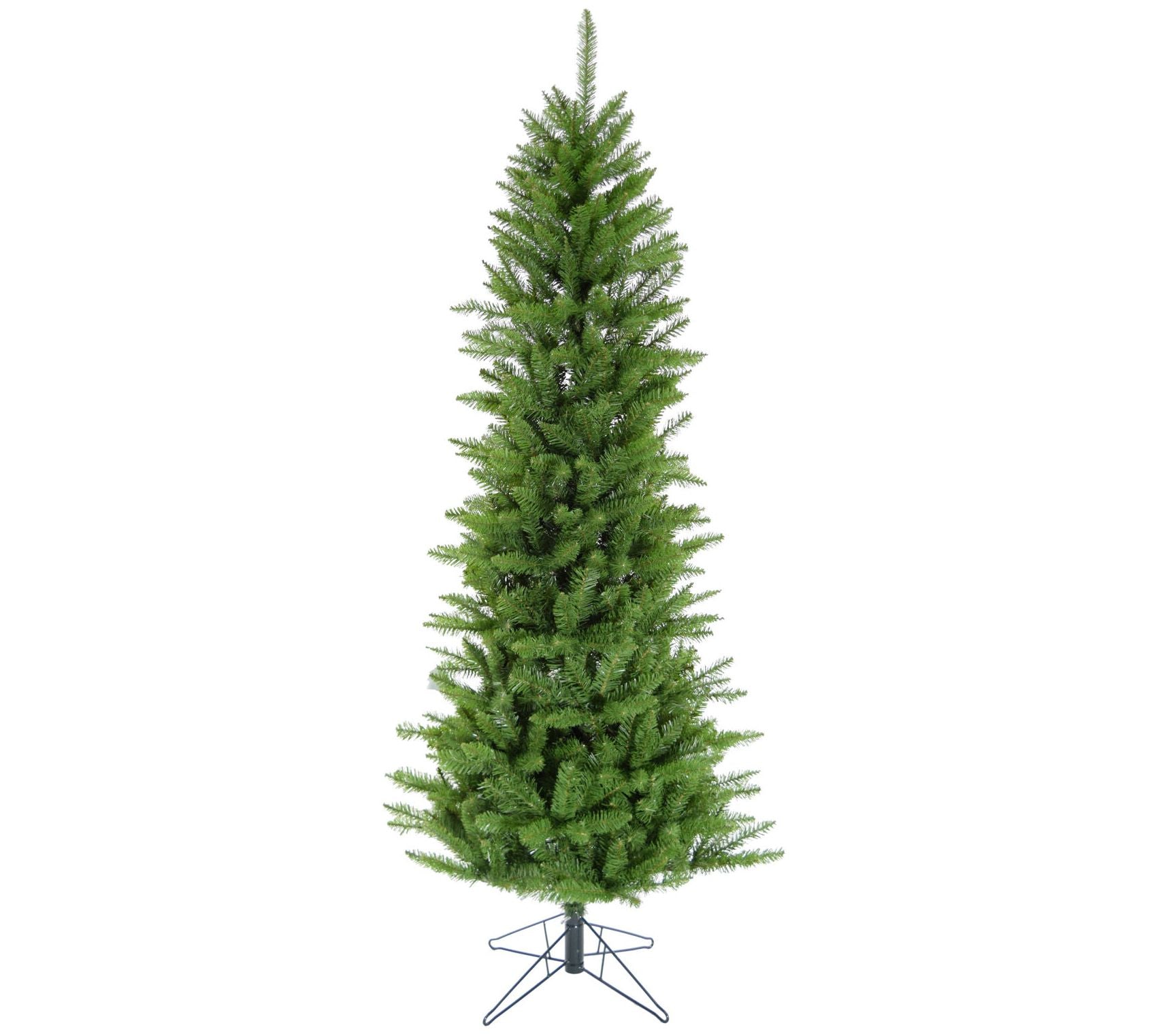7.5' Winter Wonderland Slim Green Christmas Tre e, Metal Base