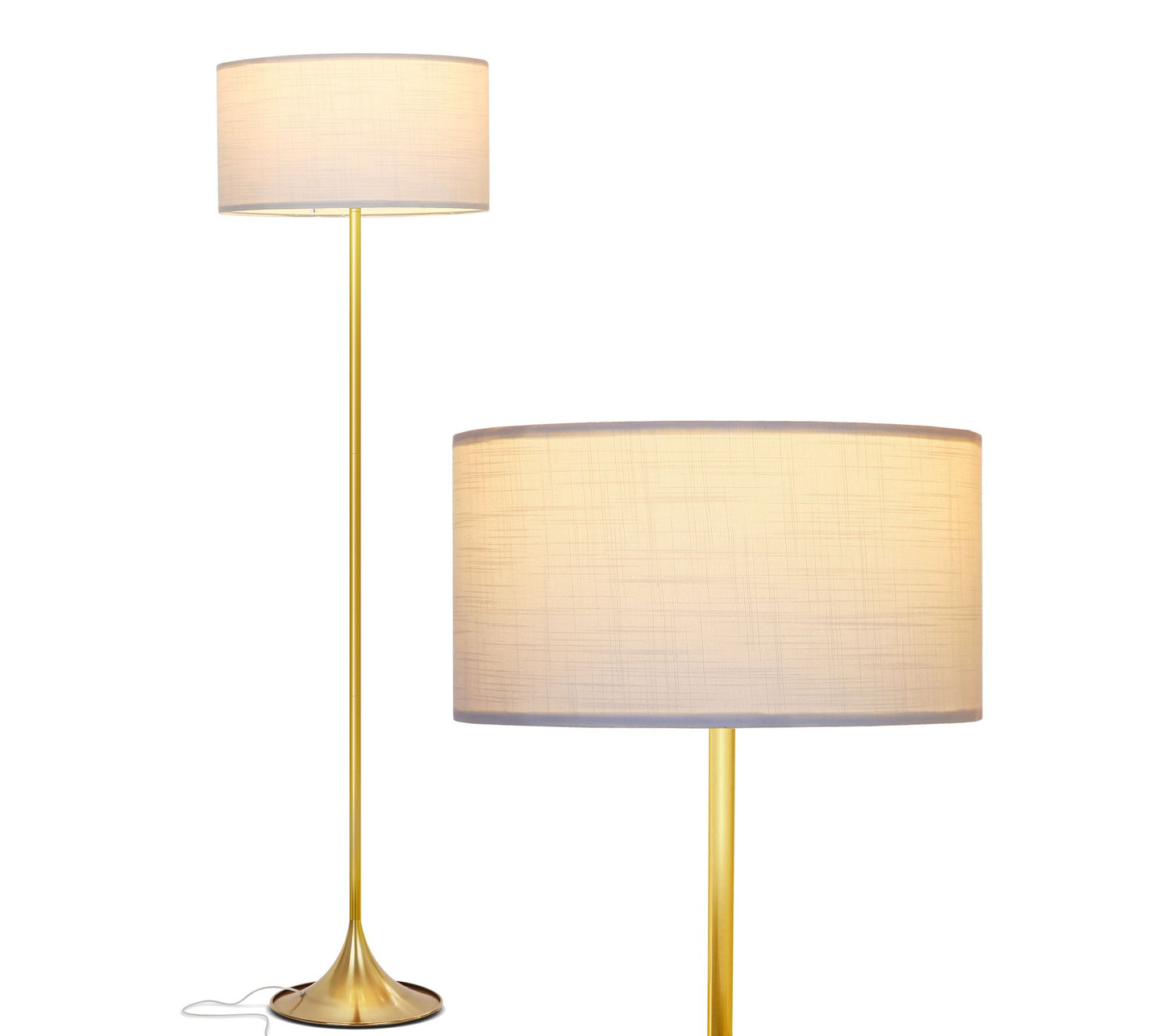 Brightech Quinn 60"H Antiqued Brass LED Floor Lamp