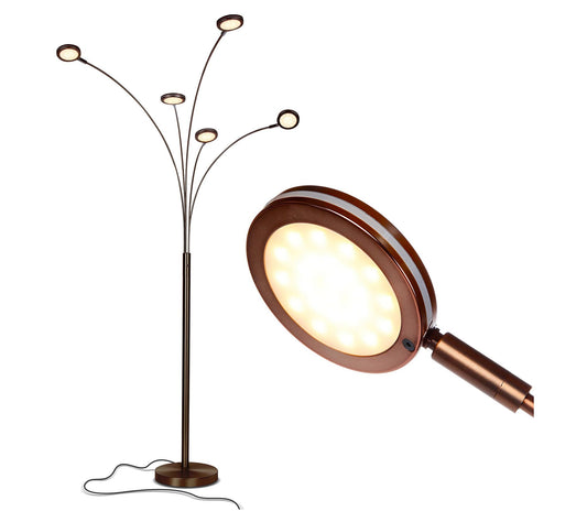 Brightech Orion 5-Head 74 in. LED Swing Arm ArcFloor Lamp