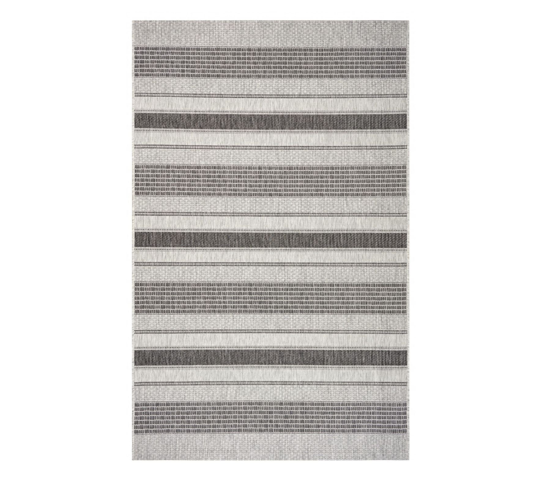 Homeroots 5' x 8' Monochrome Striped Indoor Outdoor Area Rug