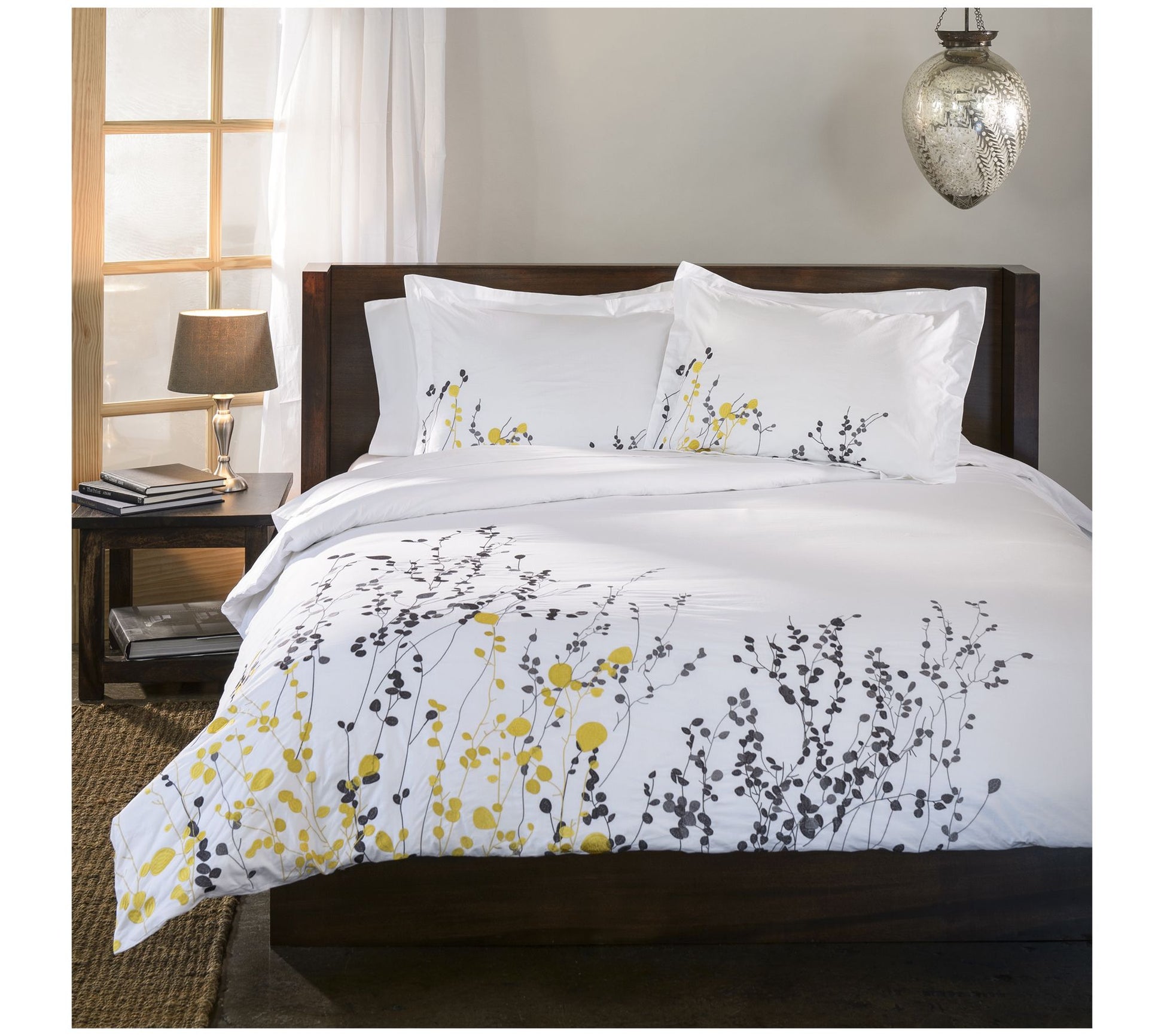 Superior 3-PC Reed Floral Cotton Duvet Cover Set, Full/Queen