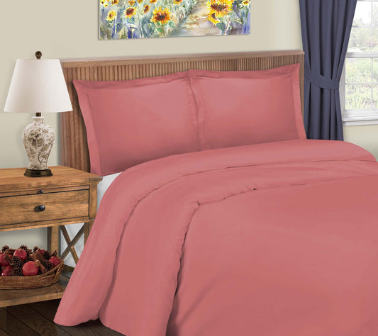 Superior 600TC Solid Cotton Blend Duvet Cover Set, Full/Queen
