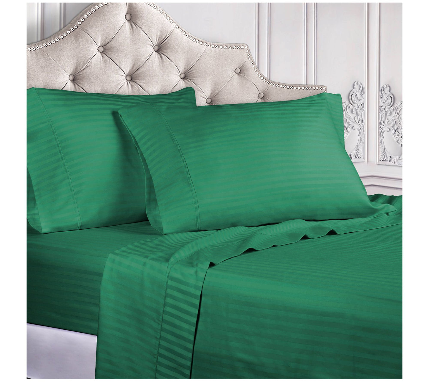 Superior 400-TC Egyptian Cotton Striped Sheet Set, Cal.King