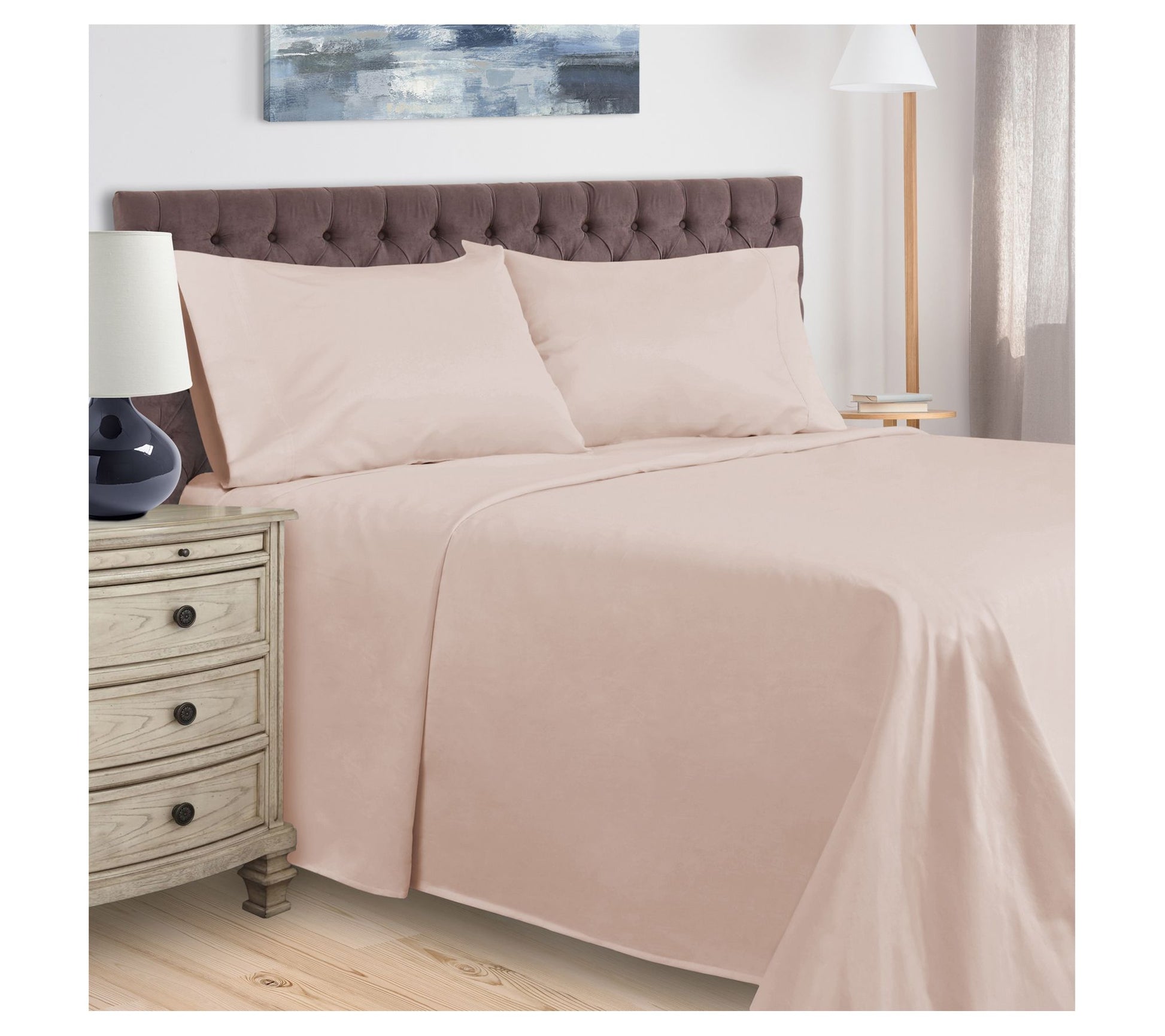 Superior Egyptian Cotton 400-TC Solid Bed Sheet Set, King