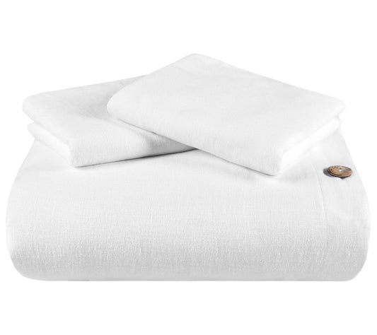 Superior Cotton Linen Blend 3-Piece Duvet Cover Set,F/Q