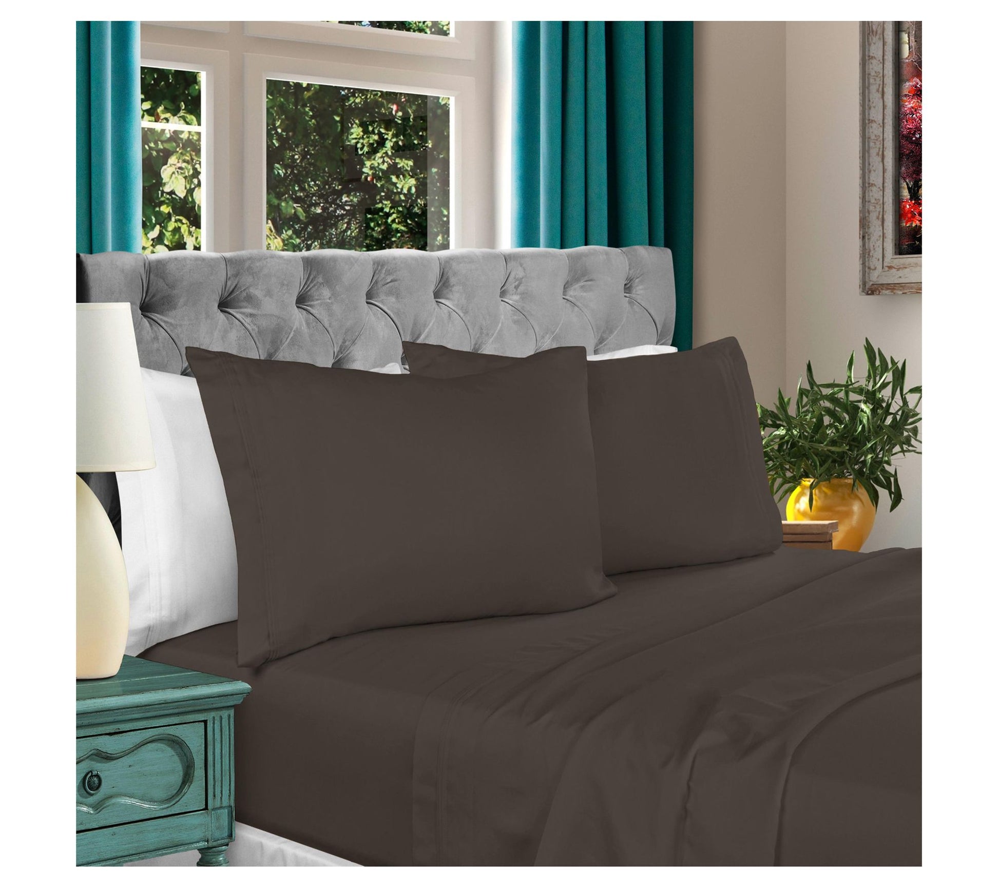 Superior Egyptian Cotton Extra DeepPocket SolidSheet Set,Full