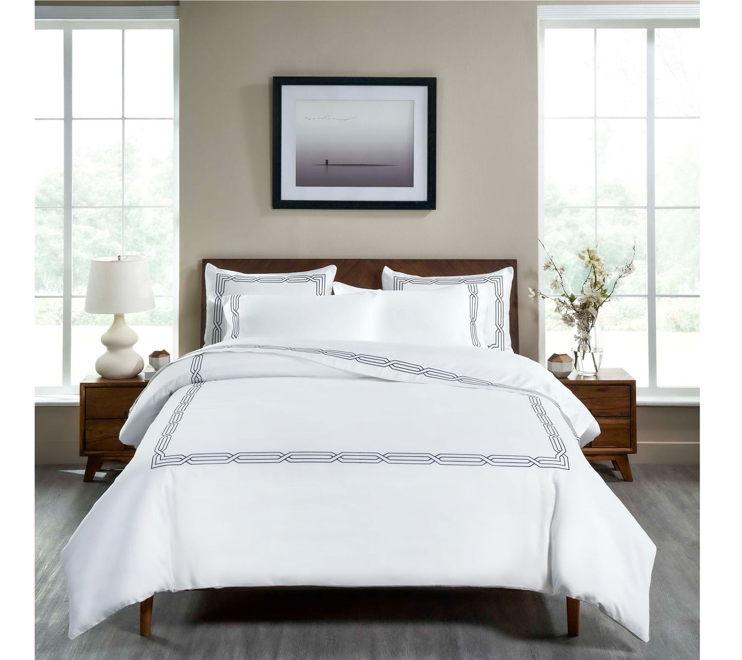Superior Egyptian Cotton Embroidered Duvet Covers, Full/Queen