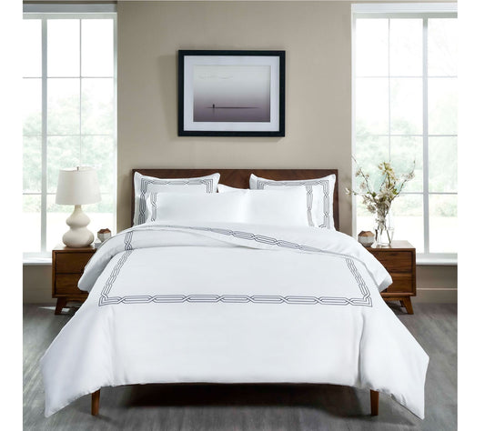 Superior Egyptian Cotton Embroidered Duvet Covers, Full/Queen
