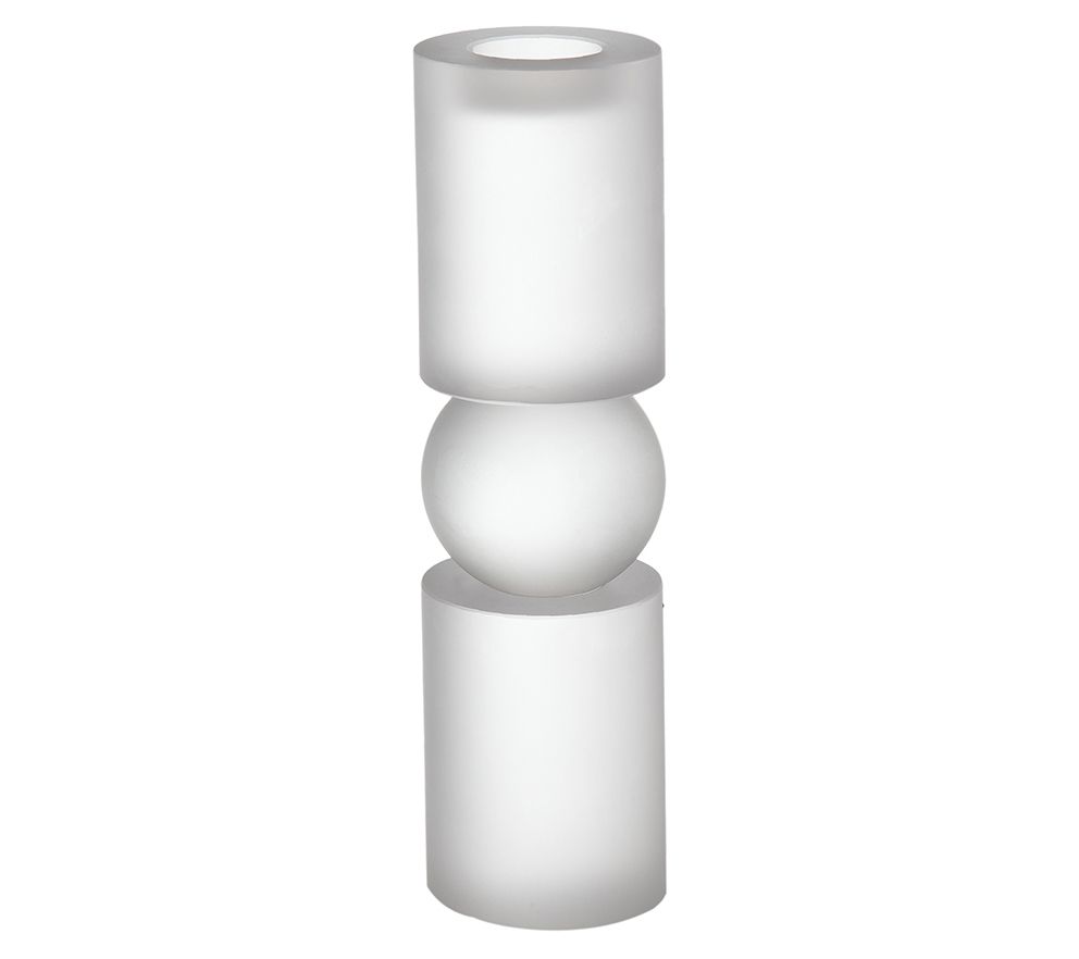 Barbara King 11" Geometric Frosted Glass CandlePedestal