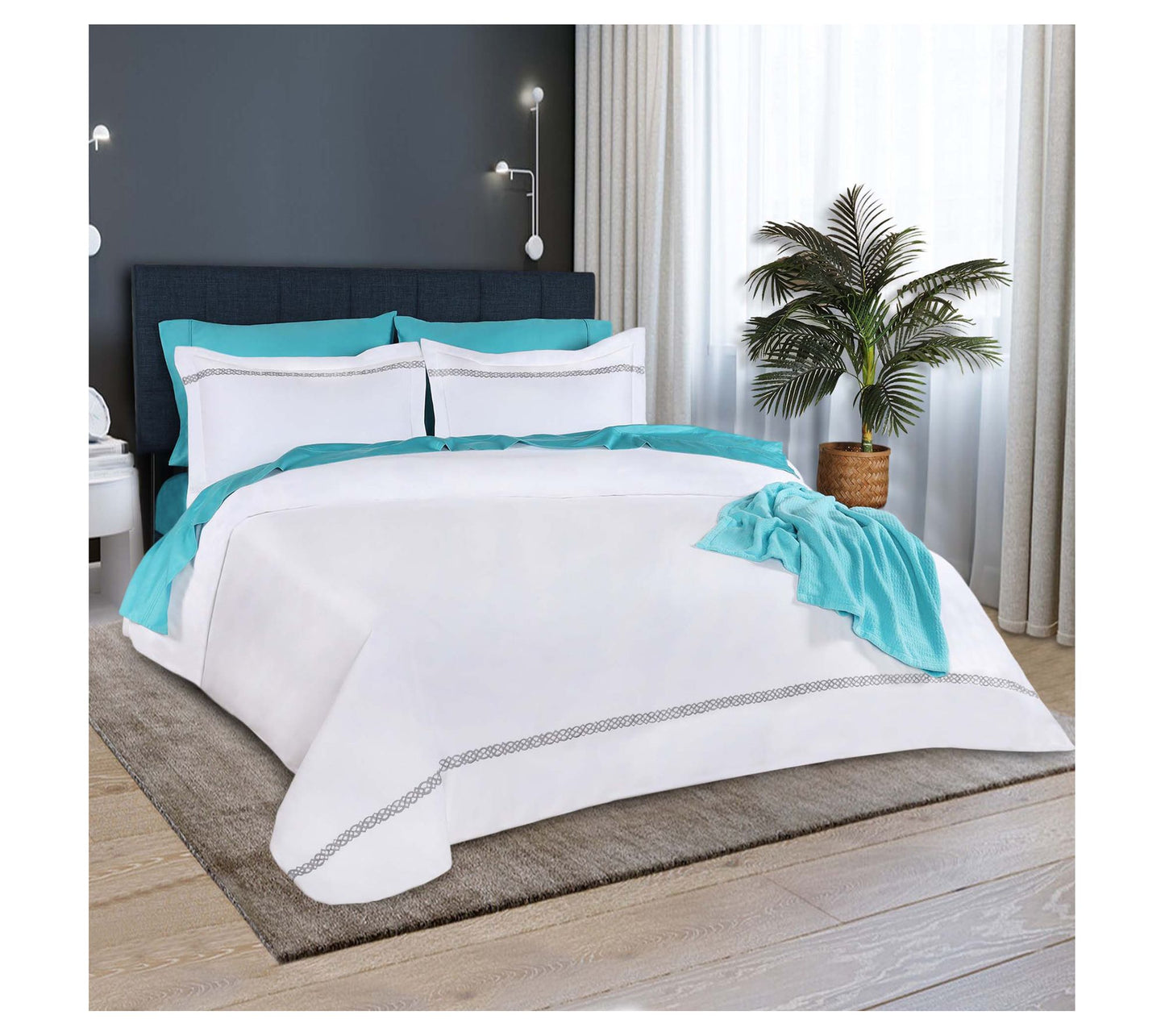 Superior Egyptian Cotton Duvet Cover Set- Full/Queen