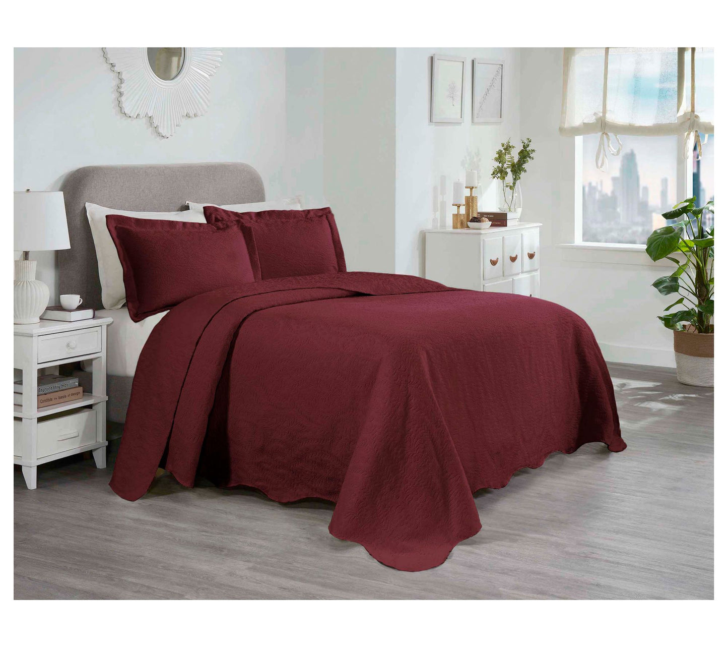 Superior Aspen Cotton Blend Medium Weight Bedspread Set- Queen