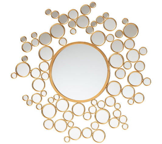 Baxton Studio Castiel Goldleaf Metal Bubble Accent Wall Mirror