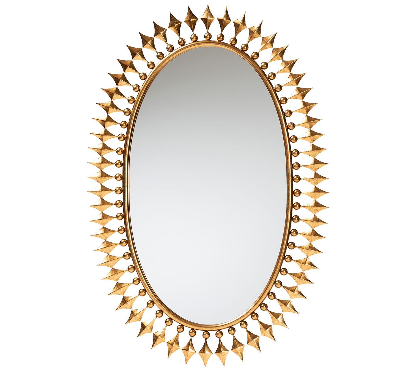 Baxton Studio Rogier Antique Goldleaf Metal Accent Wall Mirror