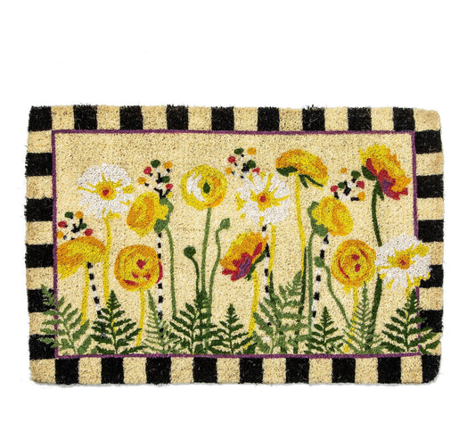 MacKenzie-Childs Everything Is Coming Up Daisies Entrance Mat