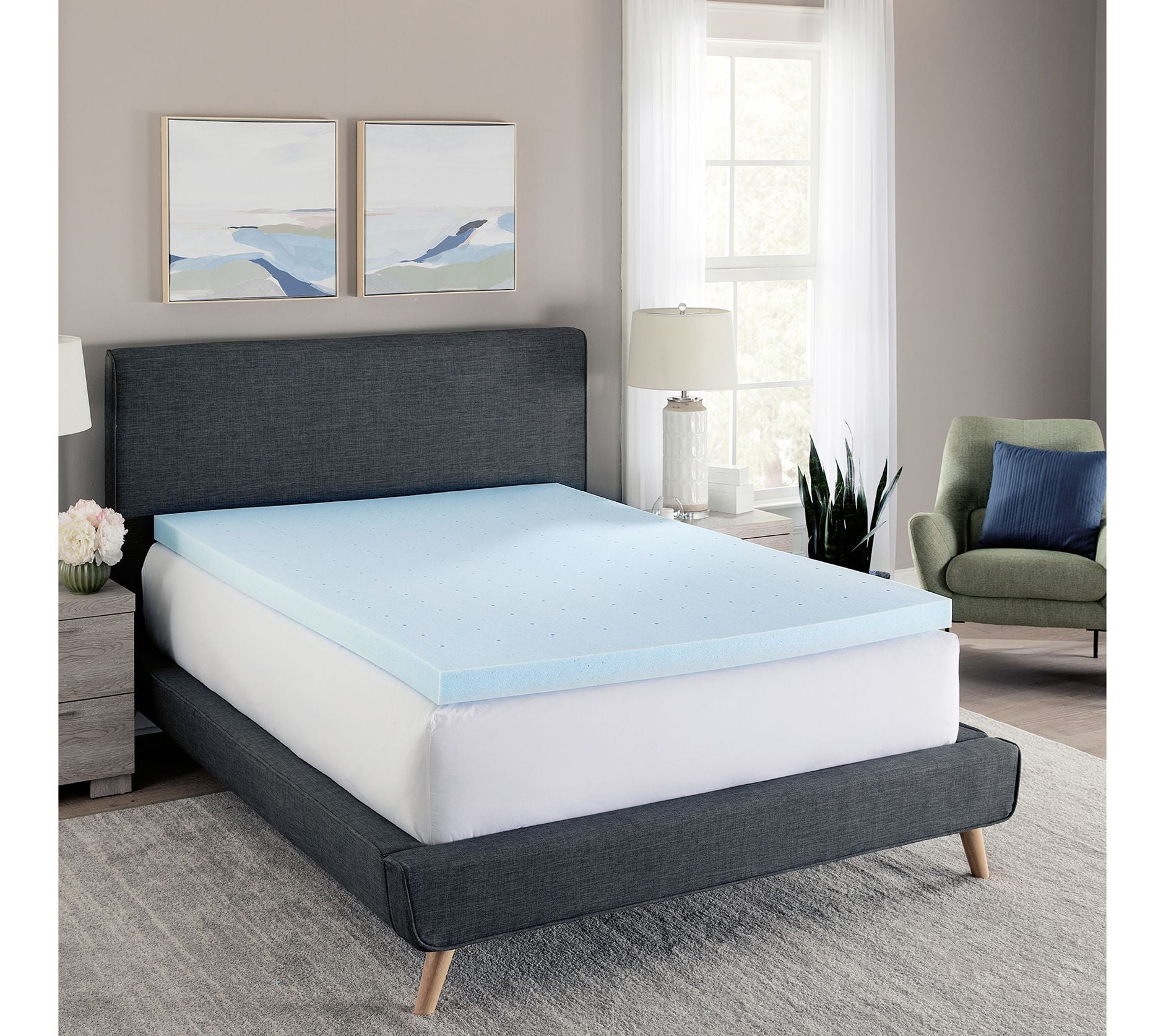 Bodipedic 3" Gel-Infused Memory Foam Mattress Topper, Full