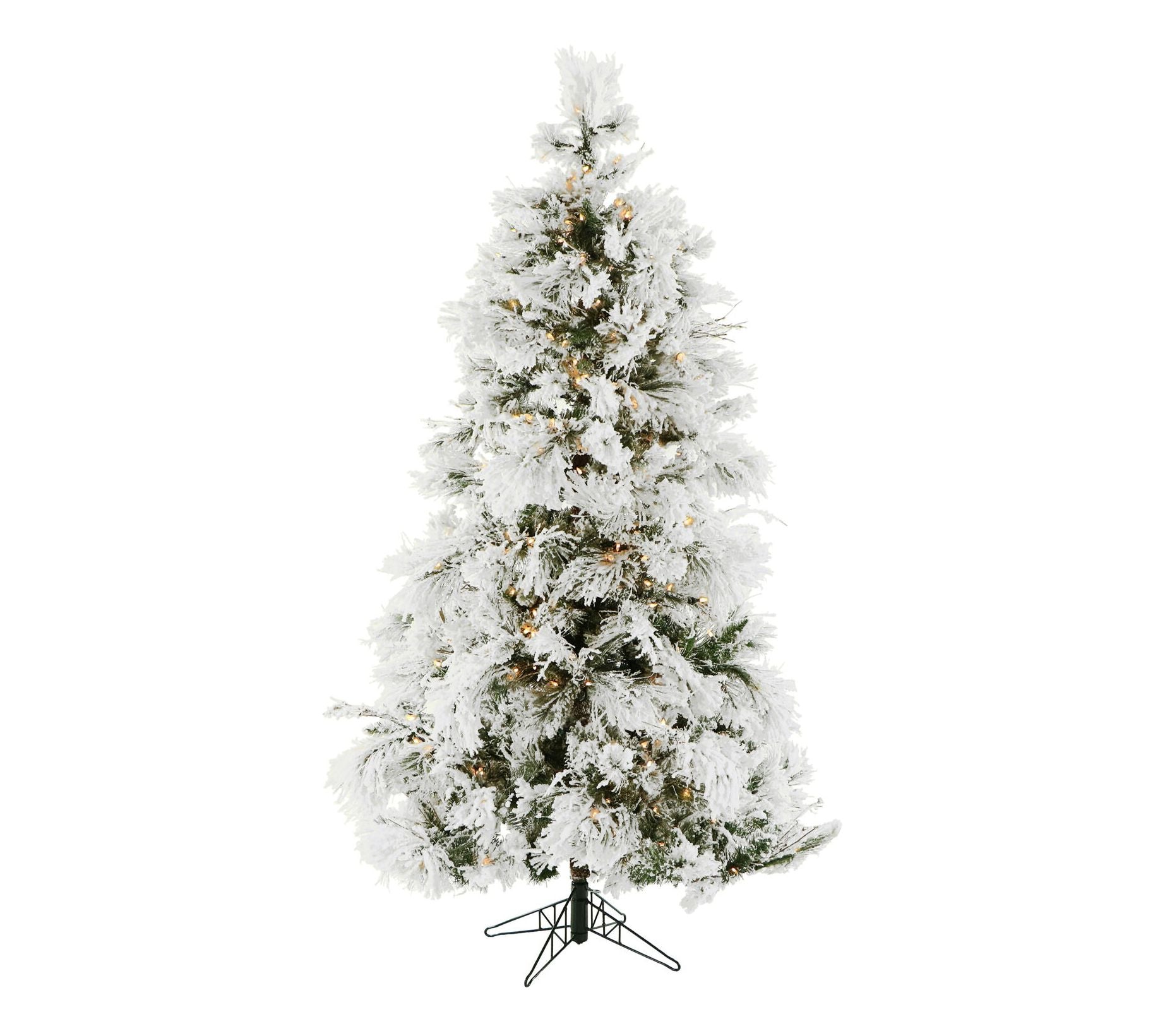 Christmas Time 5-Ft. Frosted Fir Flocked Slim Christmas Tree w
